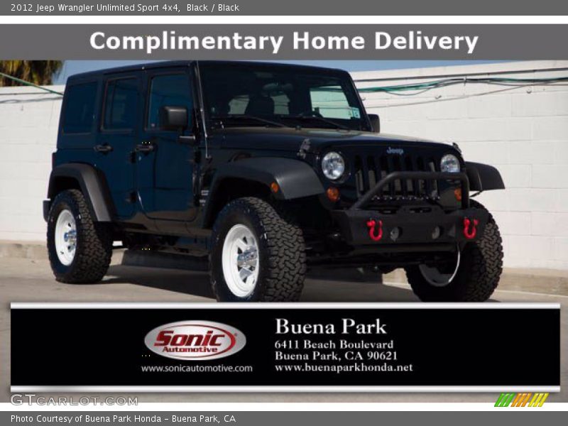 Black / Black 2012 Jeep Wrangler Unlimited Sport 4x4