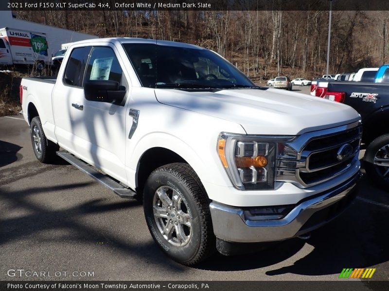 Oxford White / Medium Dark Slate 2021 Ford F150 XLT SuperCab 4x4