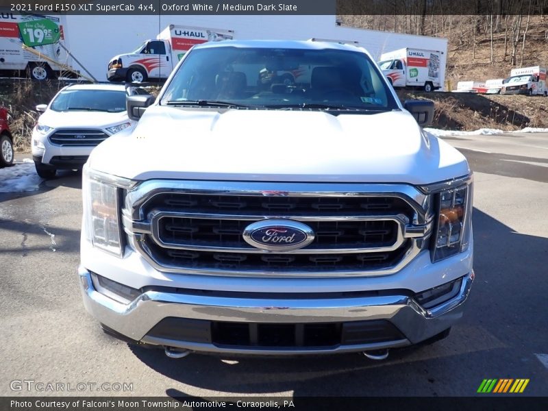 Oxford White / Medium Dark Slate 2021 Ford F150 XLT SuperCab 4x4