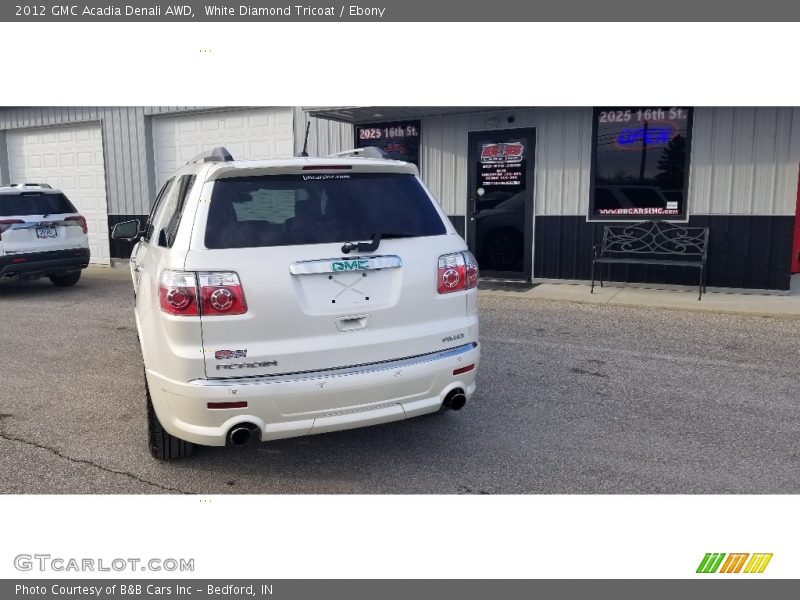 White Diamond Tricoat / Ebony 2012 GMC Acadia Denali AWD
