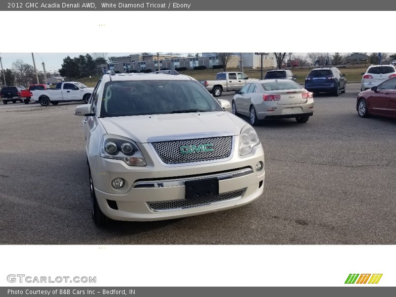 White Diamond Tricoat / Ebony 2012 GMC Acadia Denali AWD