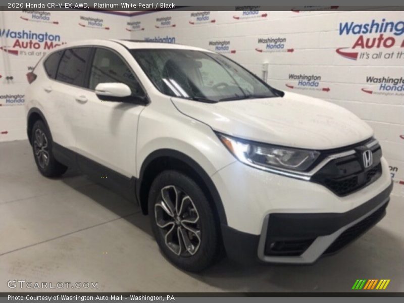 Platinum White Pearl / Black 2020 Honda CR-V EX AWD