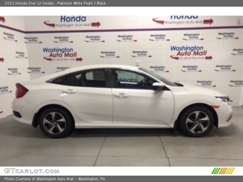 Platinum White Pearl / Black 2021 Honda Civic LX Sedan