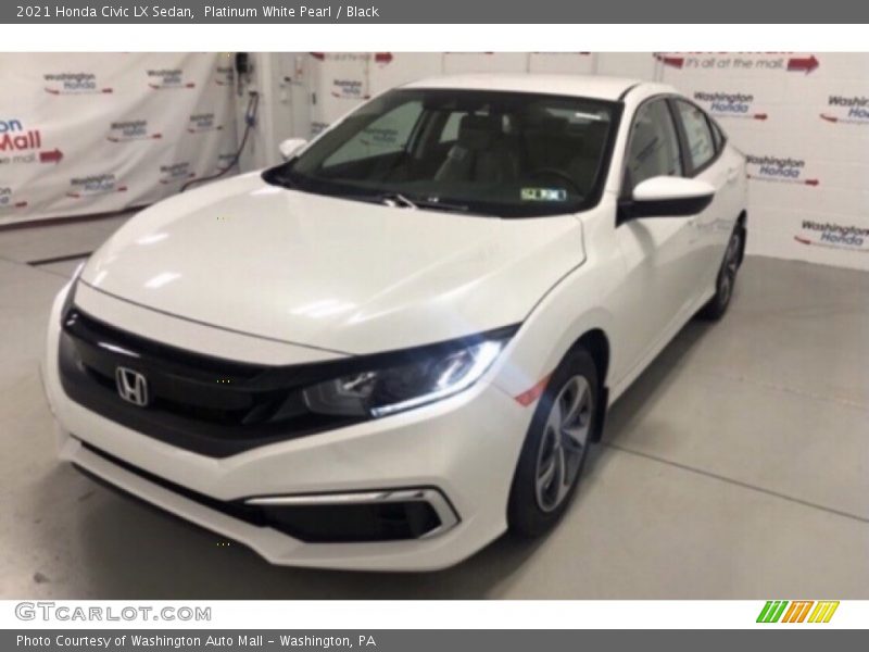 Platinum White Pearl / Black 2021 Honda Civic LX Sedan