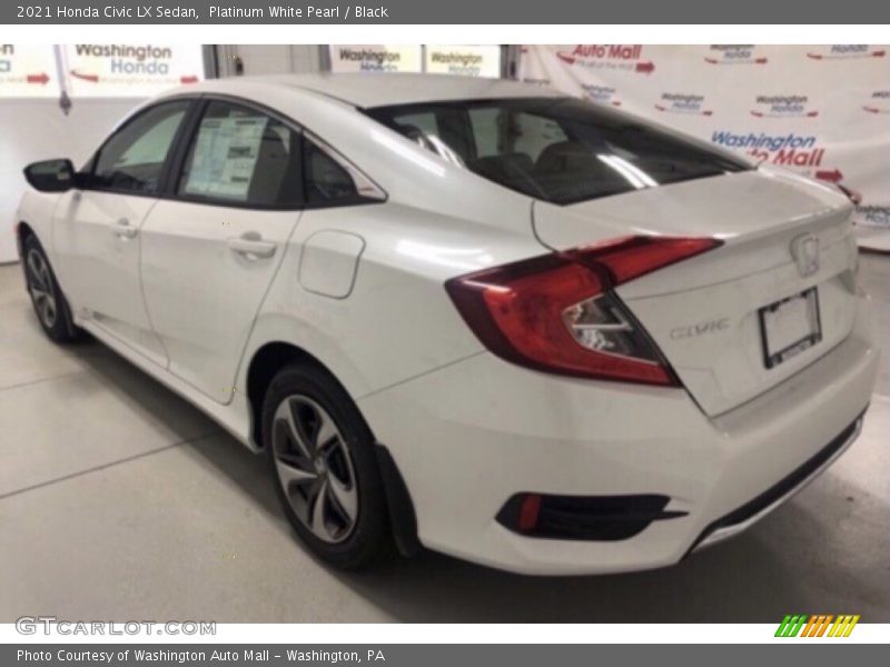 Platinum White Pearl / Black 2021 Honda Civic LX Sedan