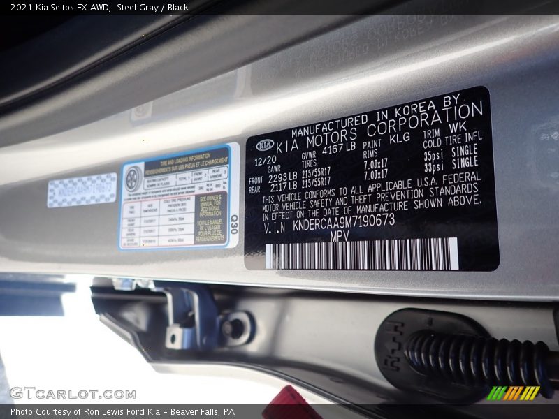 Steel Gray / Black 2021 Kia Seltos EX AWD
