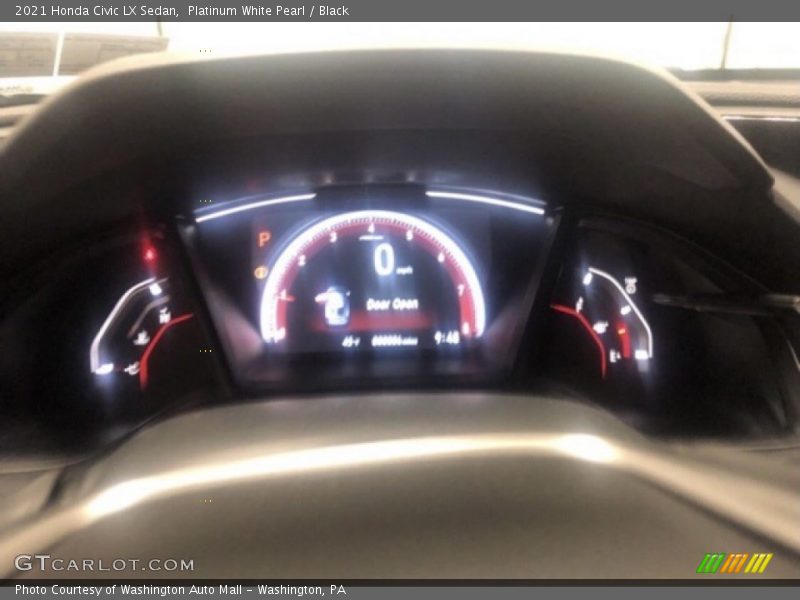 Platinum White Pearl / Black 2021 Honda Civic LX Sedan