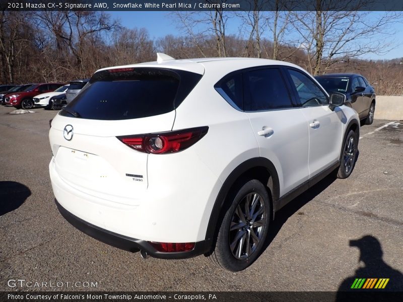Snowflake White Pearl Mica / Caturra Brown 2021 Mazda CX-5 Signature AWD