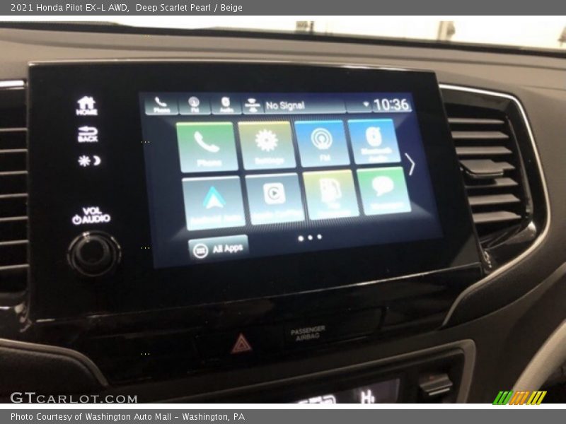 Deep Scarlet Pearl / Beige 2021 Honda Pilot EX-L AWD