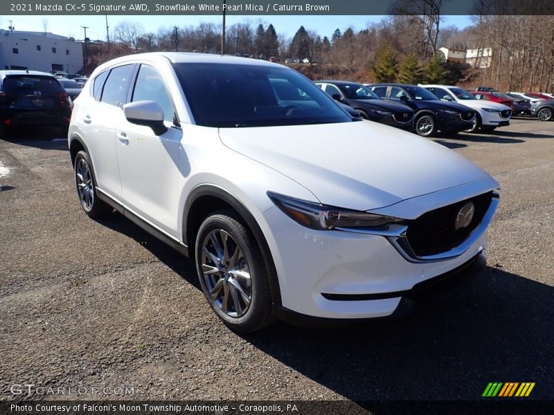 Snowflake White Pearl Mica / Caturra Brown 2021 Mazda CX-5 Signature AWD