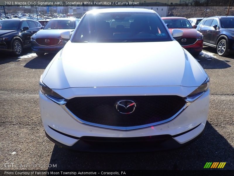 Snowflake White Pearl Mica / Caturra Brown 2021 Mazda CX-5 Signature AWD
