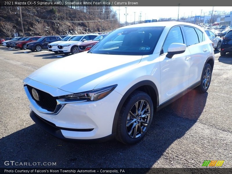 Snowflake White Pearl Mica / Caturra Brown 2021 Mazda CX-5 Signature AWD