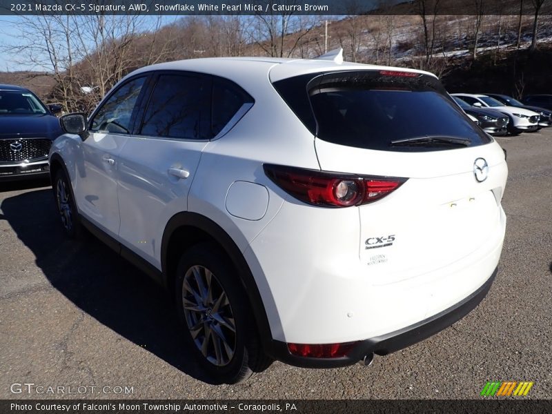 Snowflake White Pearl Mica / Caturra Brown 2021 Mazda CX-5 Signature AWD