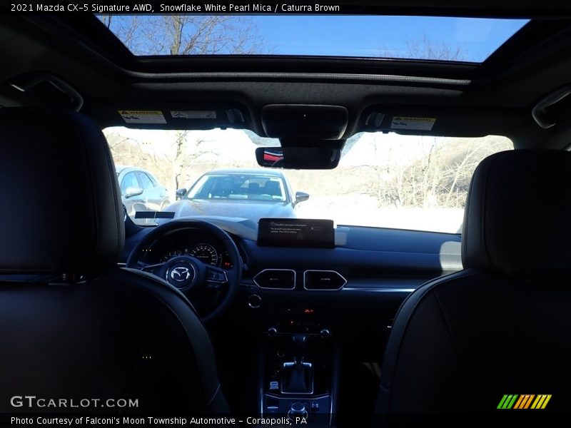 Snowflake White Pearl Mica / Caturra Brown 2021 Mazda CX-5 Signature AWD