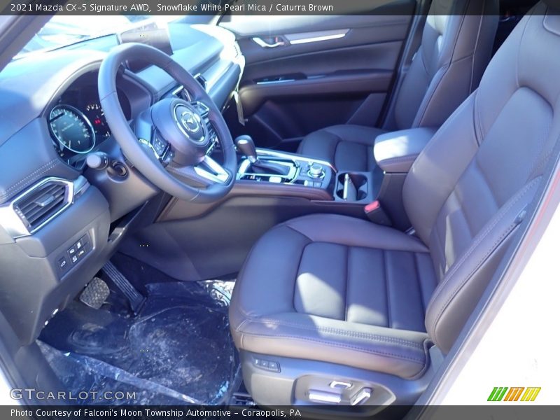 Snowflake White Pearl Mica / Caturra Brown 2021 Mazda CX-5 Signature AWD