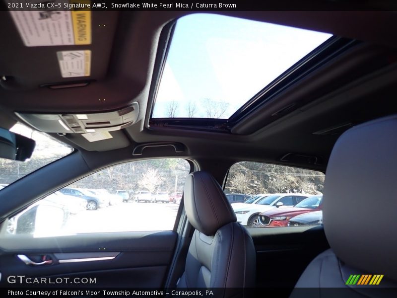 Snowflake White Pearl Mica / Caturra Brown 2021 Mazda CX-5 Signature AWD
