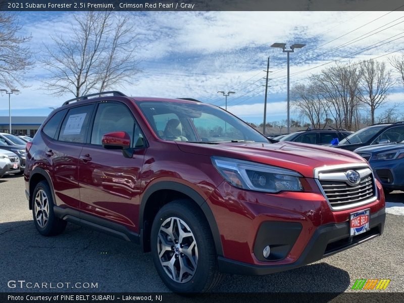 Crimson Red Pearl / Gray 2021 Subaru Forester 2.5i Premium