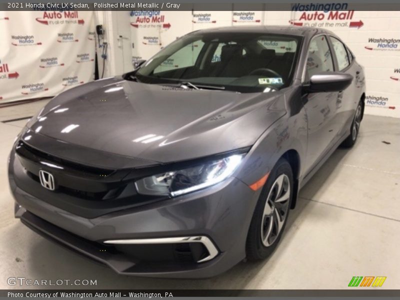 Polished Metal Metallic / Gray 2021 Honda Civic LX Sedan