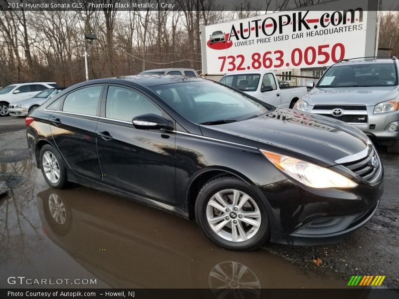 Phantom Black Metallic / Gray 2014 Hyundai Sonata GLS
