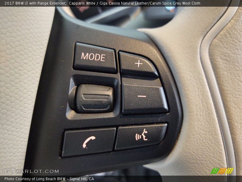 Capparis White / Giga Cassia Natural Leather/Carum Spice Grey Wool Cloth 2017 BMW i3 with Range Extender