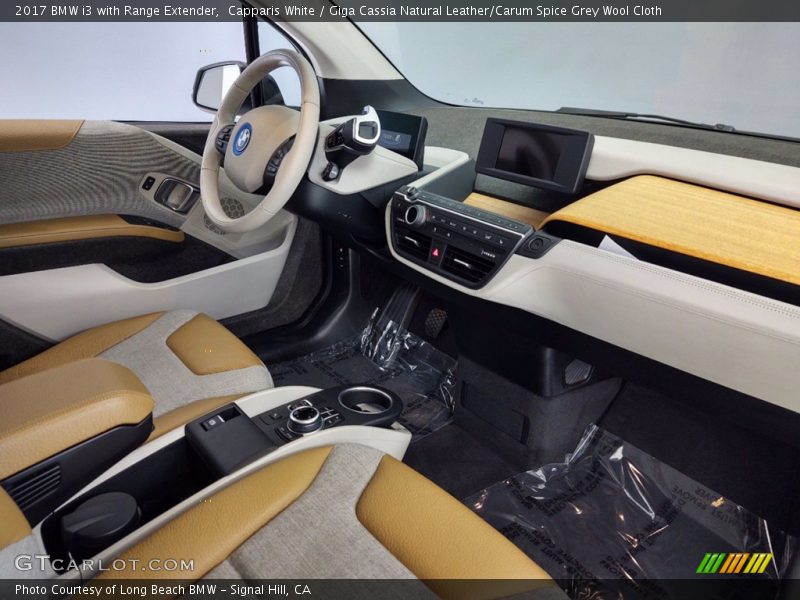 Capparis White / Giga Cassia Natural Leather/Carum Spice Grey Wool Cloth 2017 BMW i3 with Range Extender