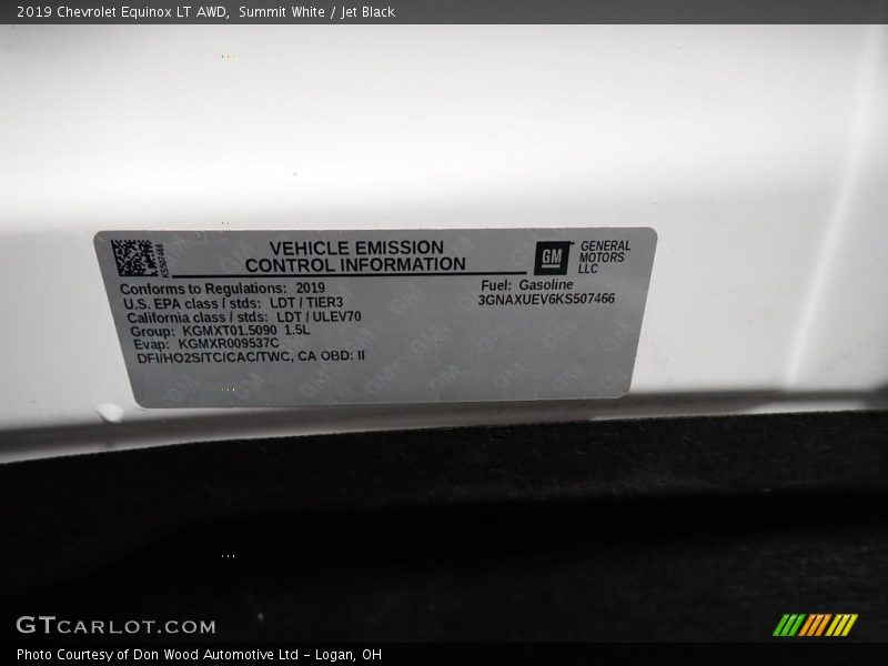 Summit White / Jet Black 2019 Chevrolet Equinox LT AWD