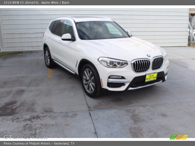 Alpine White / Black 2019 BMW X3 sDrive30i