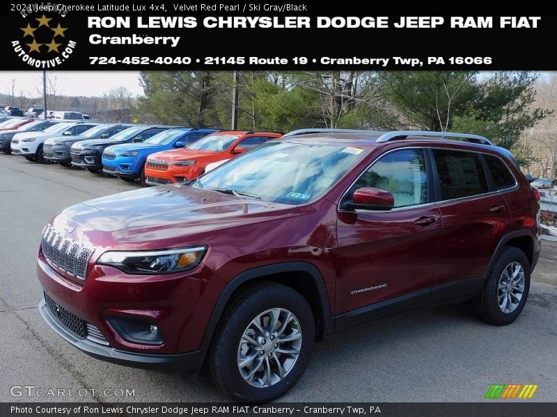 Velvet Red Pearl / Ski Gray/Black 2021 Jeep Cherokee Latitude Lux 4x4