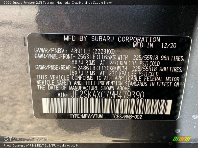 Magnetite Gray Metallic / Saddle Brown 2021 Subaru Forester 2.5i Touring