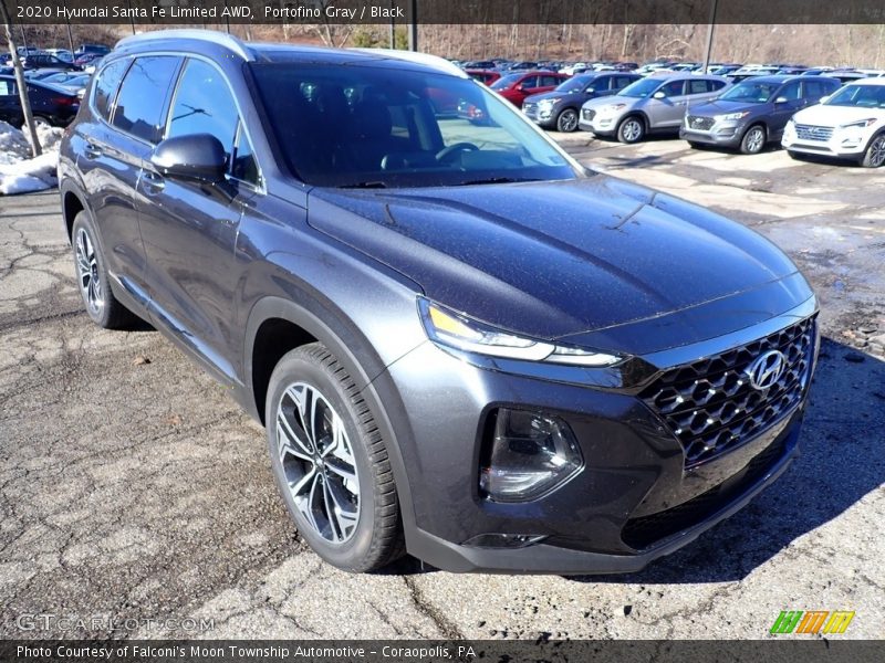 Portofino Gray / Black 2020 Hyundai Santa Fe Limited AWD