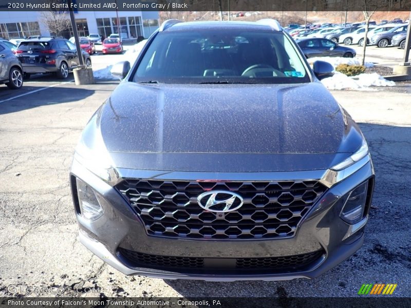 Portofino Gray / Black 2020 Hyundai Santa Fe Limited AWD
