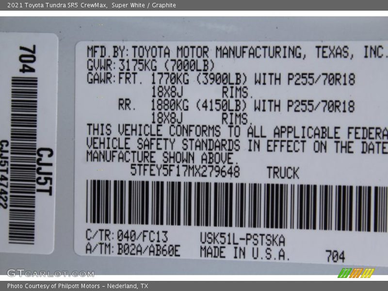 Super White / Graphite 2021 Toyota Tundra SR5 CrewMax