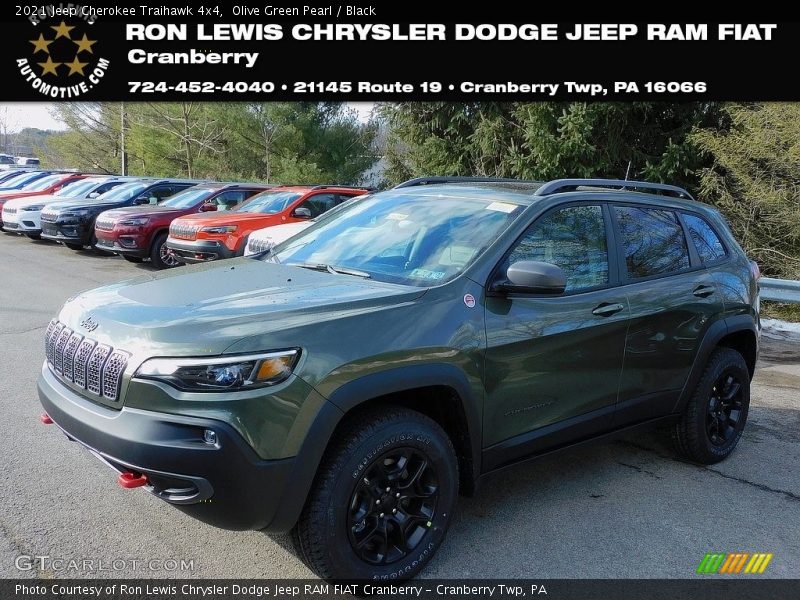 Olive Green Pearl / Black 2021 Jeep Cherokee Traihawk 4x4
