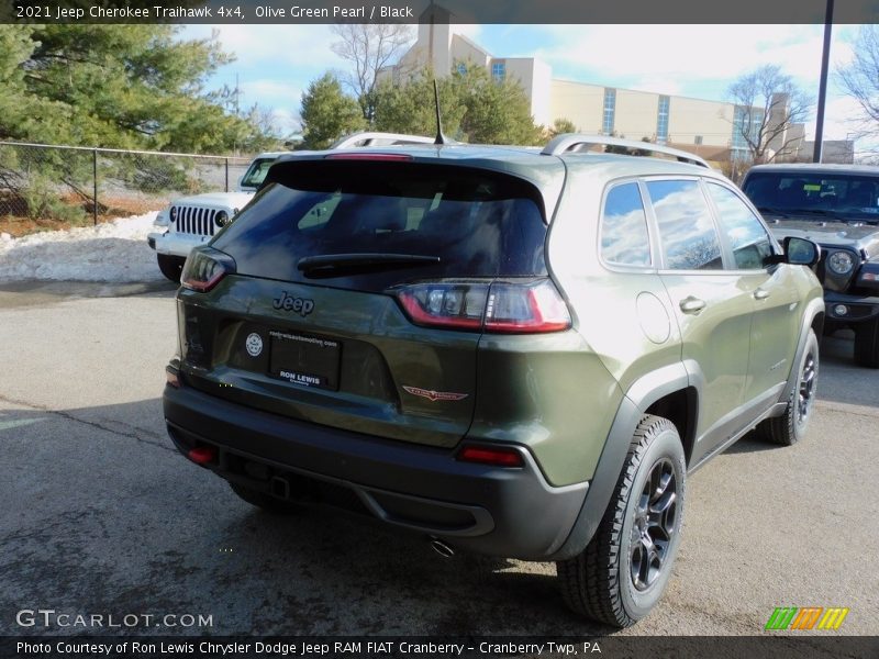 Olive Green Pearl / Black 2021 Jeep Cherokee Traihawk 4x4