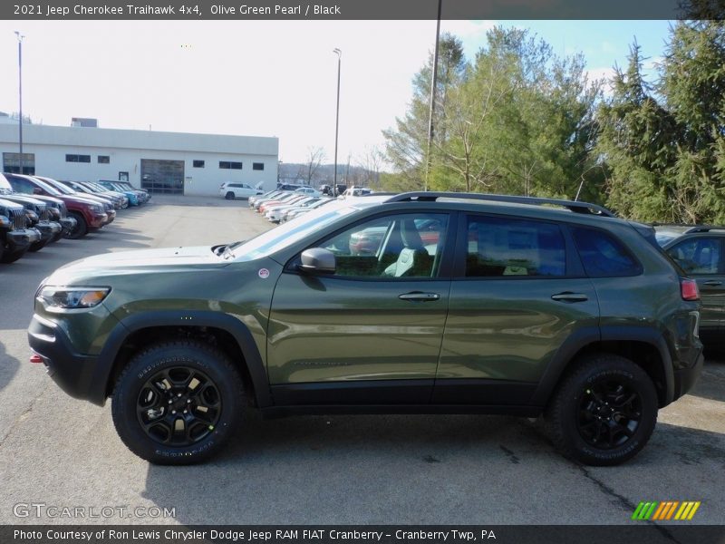 Olive Green Pearl / Black 2021 Jeep Cherokee Traihawk 4x4