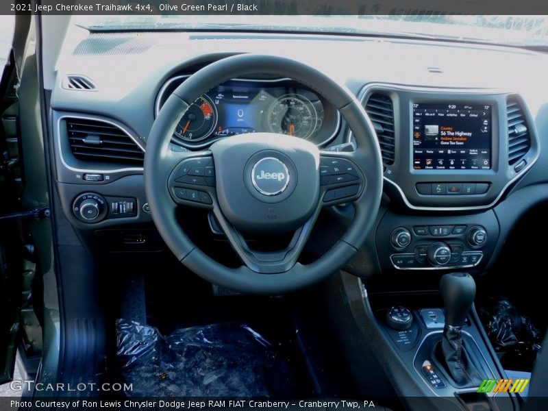 Olive Green Pearl / Black 2021 Jeep Cherokee Traihawk 4x4
