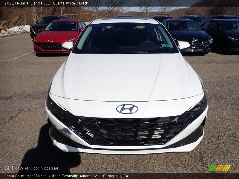 Quartz White / Black 2021 Hyundai Elantra SEL