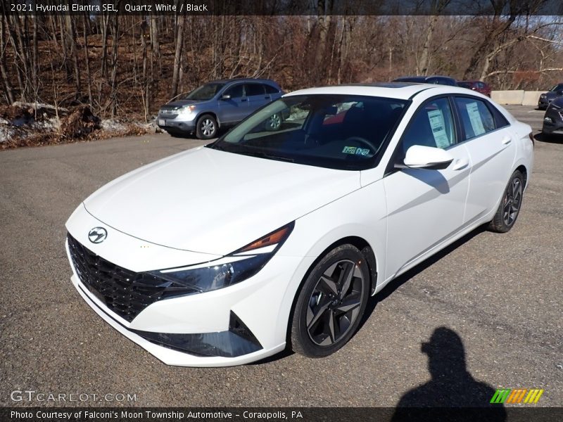 Quartz White / Black 2021 Hyundai Elantra SEL