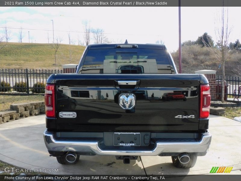 Diamond Black Crystal Pearl / Black/New Saddle 2021 Ram 1500 Long Horn Crew Cab 4x4