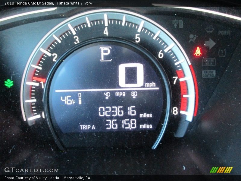 Taffeta White / Ivory 2018 Honda Civic LX Sedan