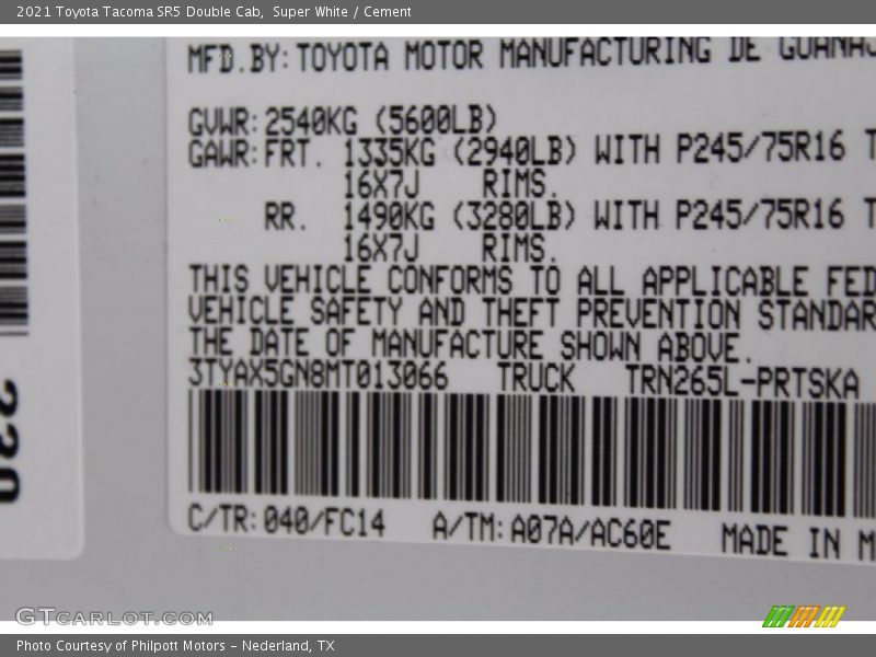 Super White / Cement 2021 Toyota Tacoma SR5 Double Cab