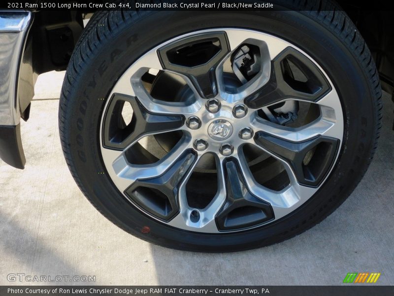 Diamond Black Crystal Pearl / Black/New Saddle 2021 Ram 1500 Long Horn Crew Cab 4x4