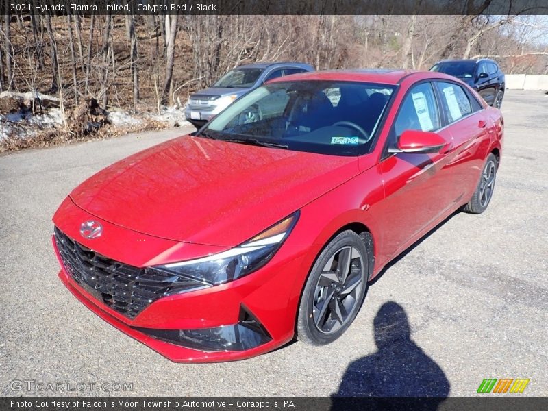 Calypso Red / Black 2021 Hyundai Elantra Limited