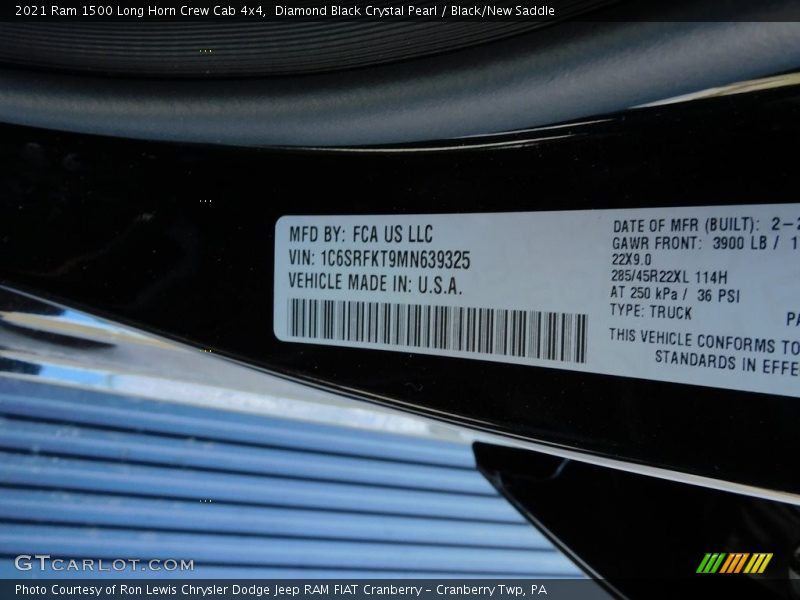 Diamond Black Crystal Pearl / Black/New Saddle 2021 Ram 1500 Long Horn Crew Cab 4x4