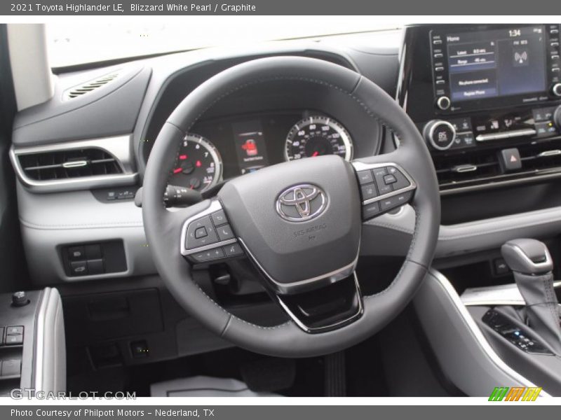 Blizzard White Pearl / Graphite 2021 Toyota Highlander LE