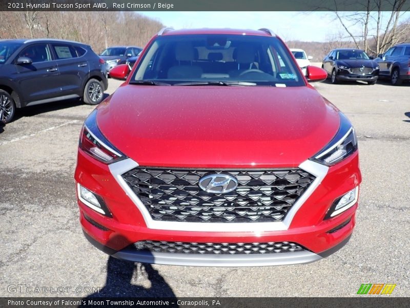 Red Crimson / Beige 2021 Hyundai Tucson Sport AWD