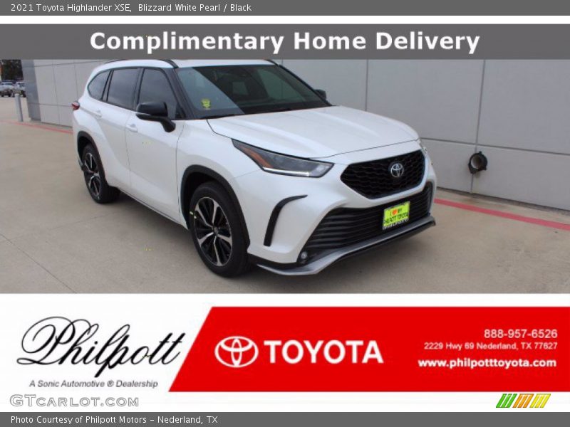 Blizzard White Pearl / Black 2021 Toyota Highlander XSE
