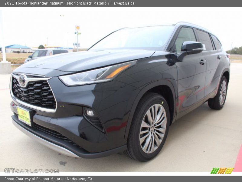 Midnight Black Metallic / Harvest Beige 2021 Toyota Highlander Platinum