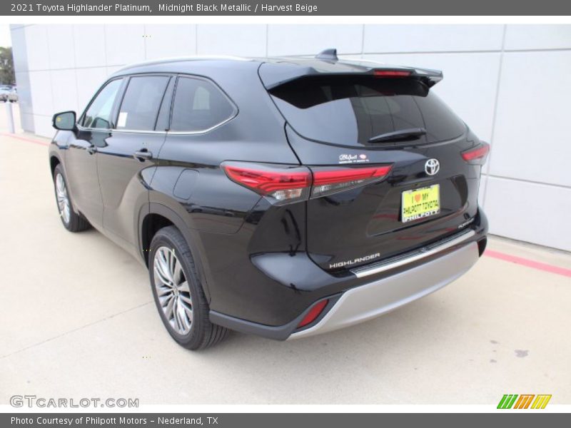 Midnight Black Metallic / Harvest Beige 2021 Toyota Highlander Platinum