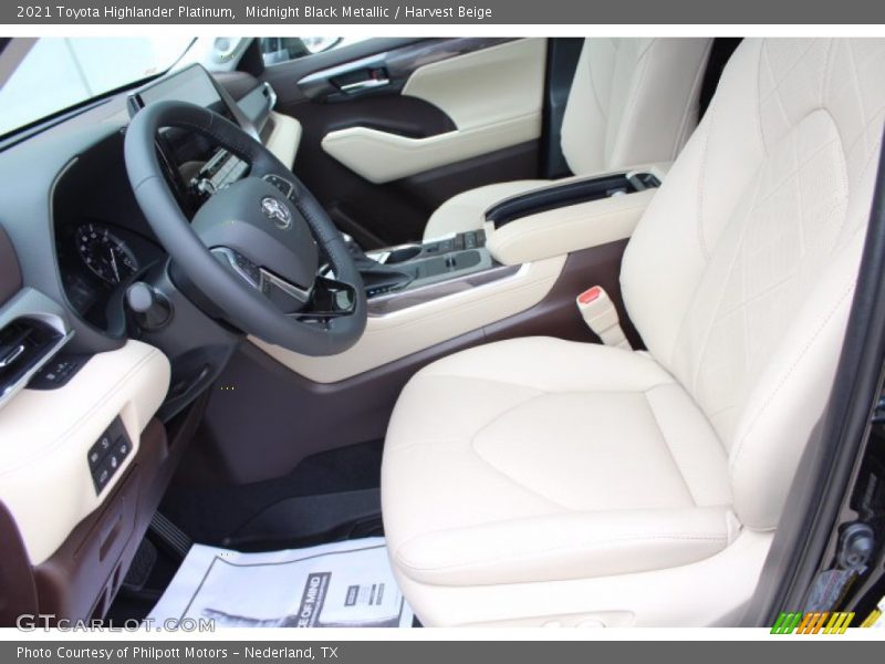 Midnight Black Metallic / Harvest Beige 2021 Toyota Highlander Platinum